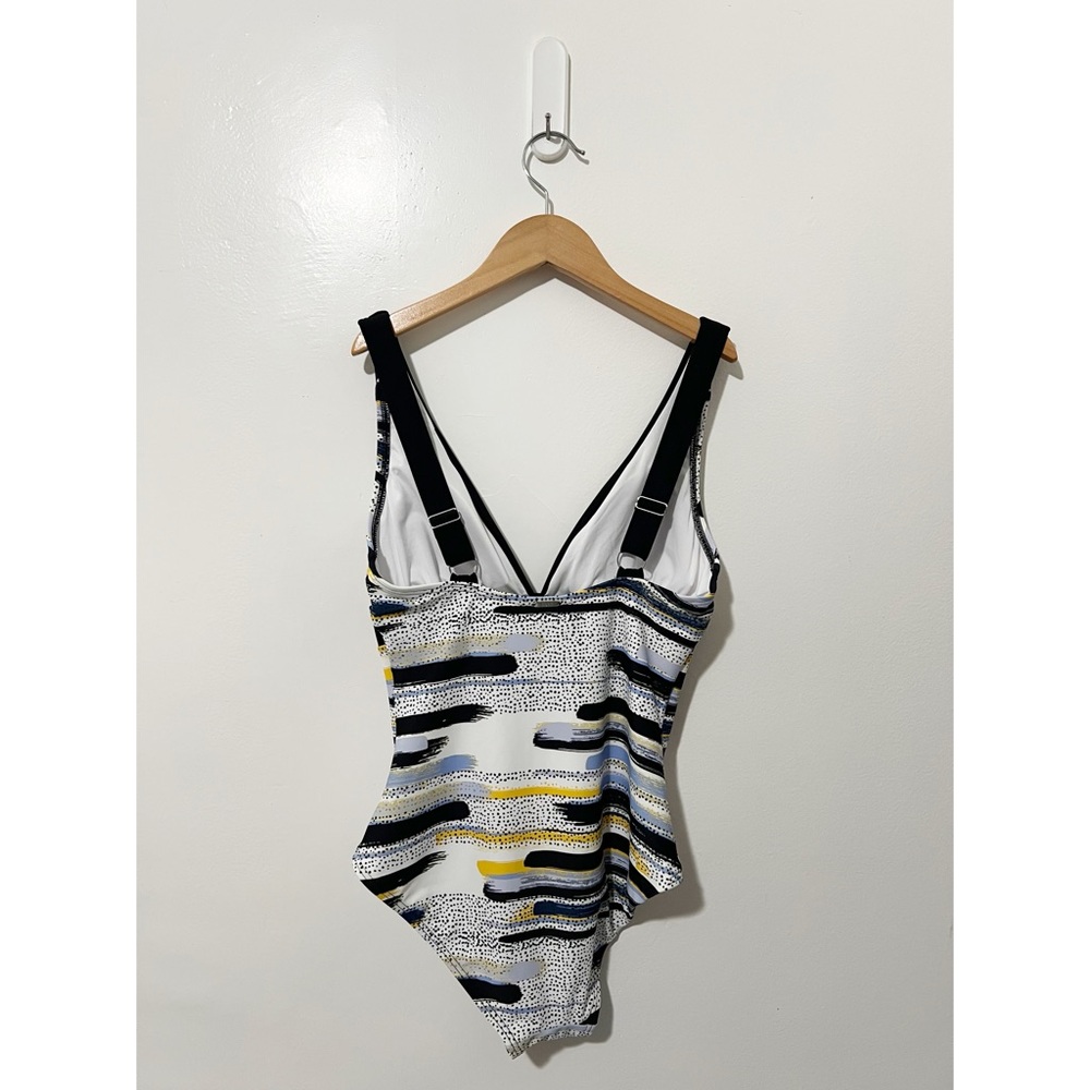 DKNY Multicolor Printed Deep-V One Piece Swimsuit Size 6 - Picture 4 of 6